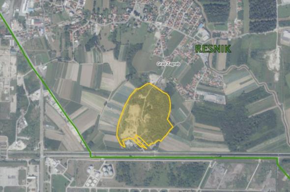 Na ovoj će parceli  u Resniku grad Zagreb izgraditi centar za gospodarenje otpadom, kreće se s procedurom