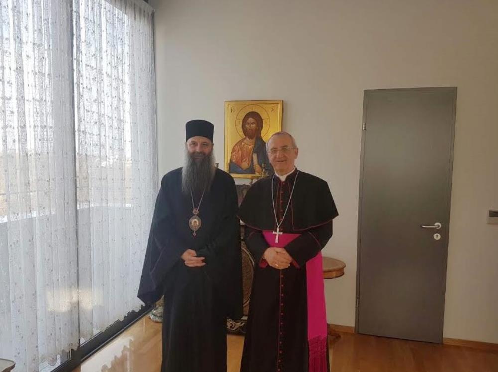 Susret nadbiskupa Puljića s mitropolitom Porfirijem