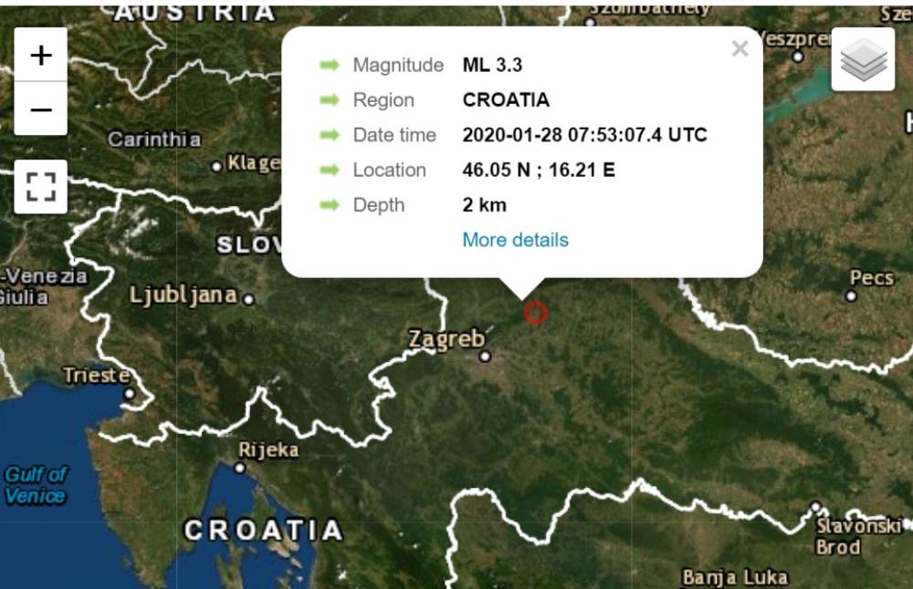 Jutrošnji se potres osjetio i na području Prigorja