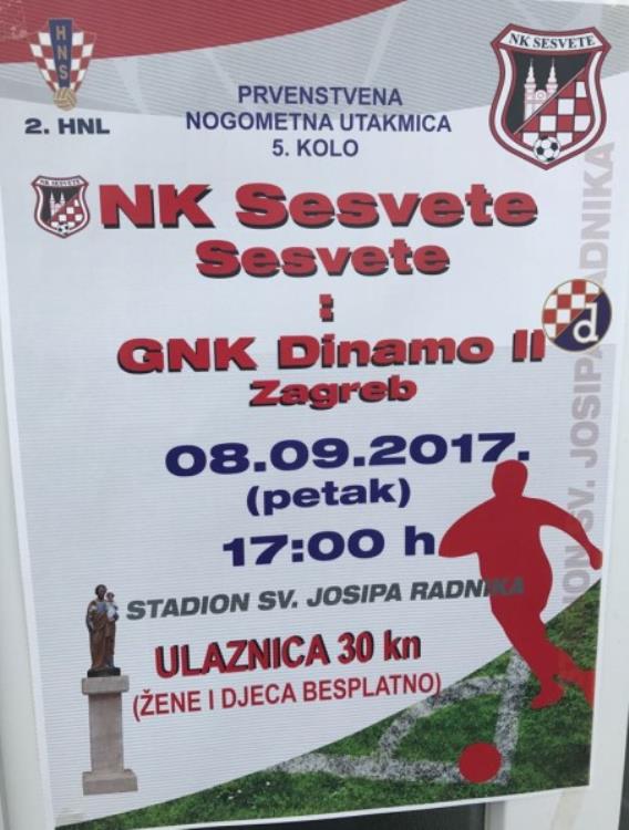 U petak NK Sesvete - GNK Dinamo