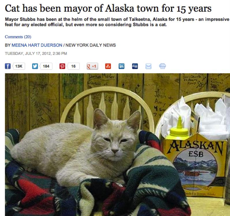 Uginuo  gradonačelnik Talkeetne na Aljasci