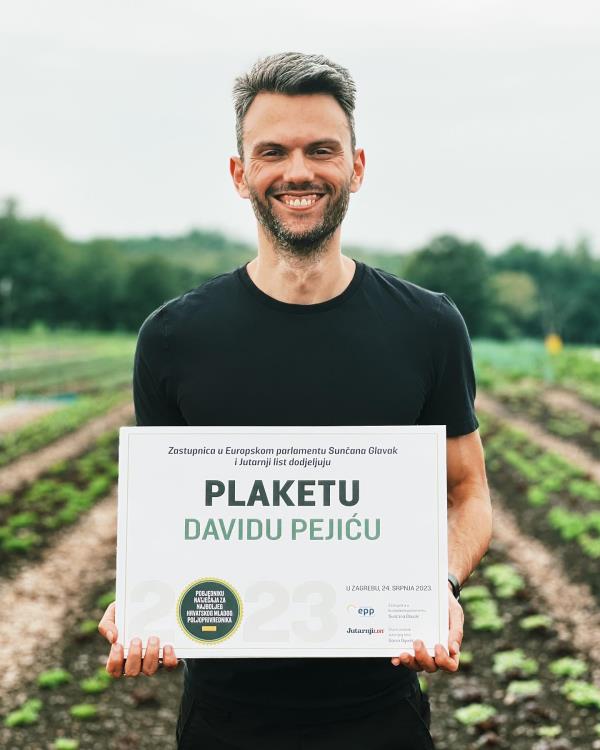 David Pejić najbolji hrvatski mladi poljoprivrednik