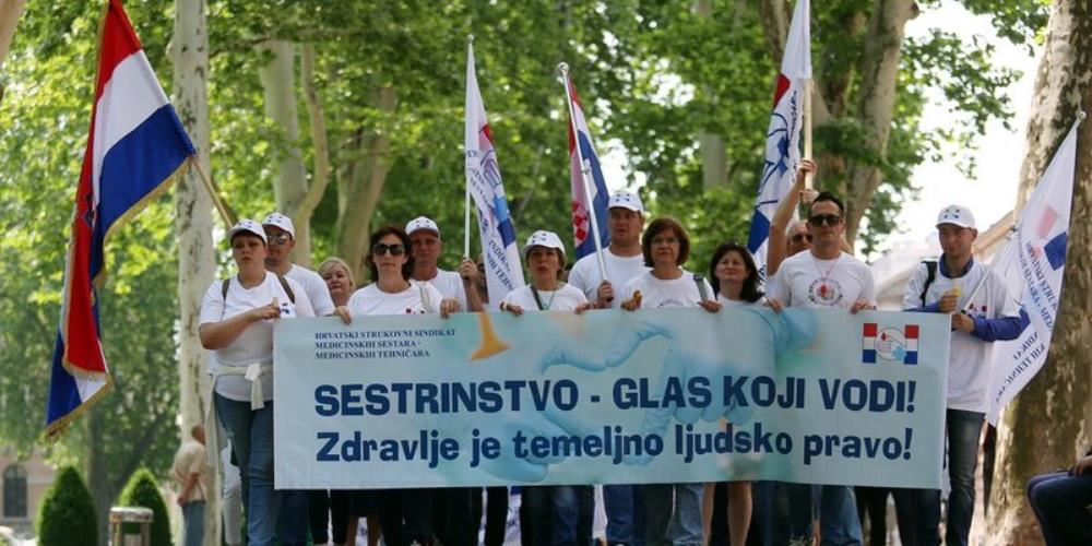 Medicinske sestre i tehničari prosvjedovali u centru Zagreba