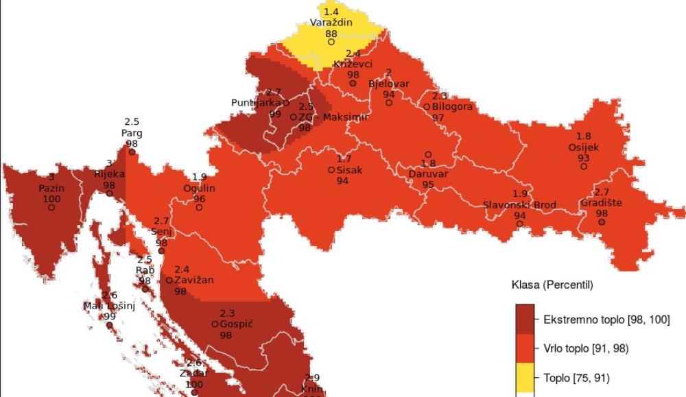Srpanj u Zagrebu ekstremno topao, kiše je bilo u skladu s prosjekom